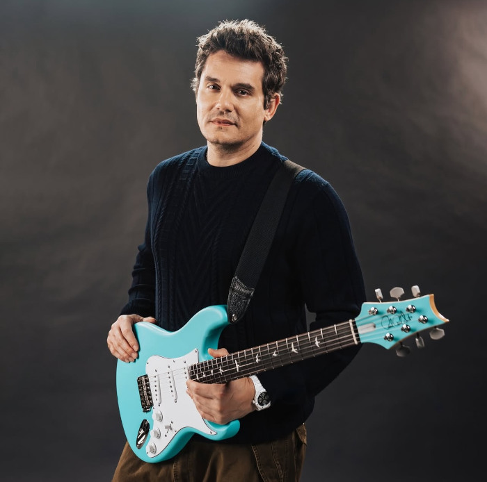 John Mayer y su guitarra PRS Wild Blue